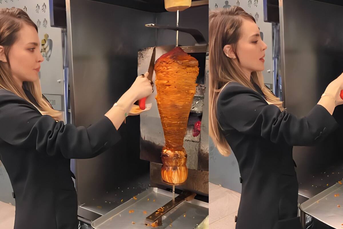 Belinda causa sensación al preparar tacos al pastor por sí misma