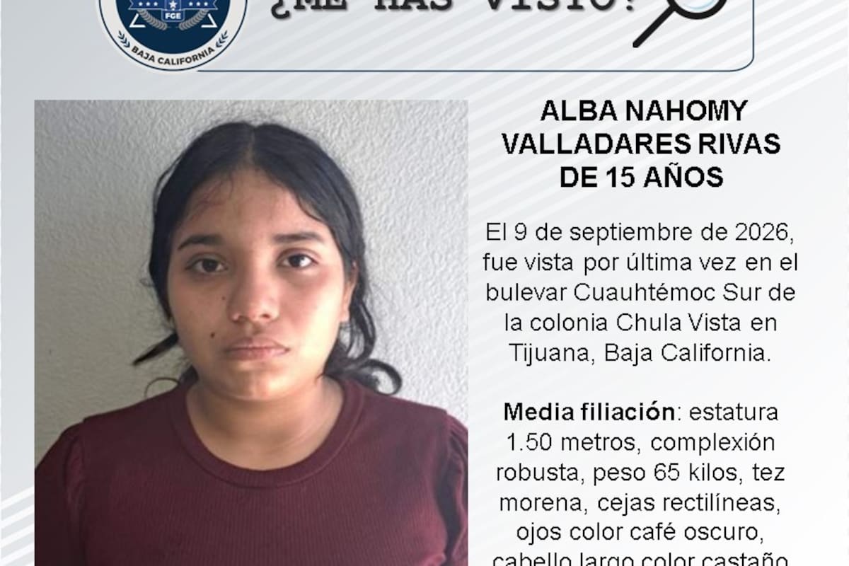 Se busca a Alba Nahomy Valladares Rivas de 15 años