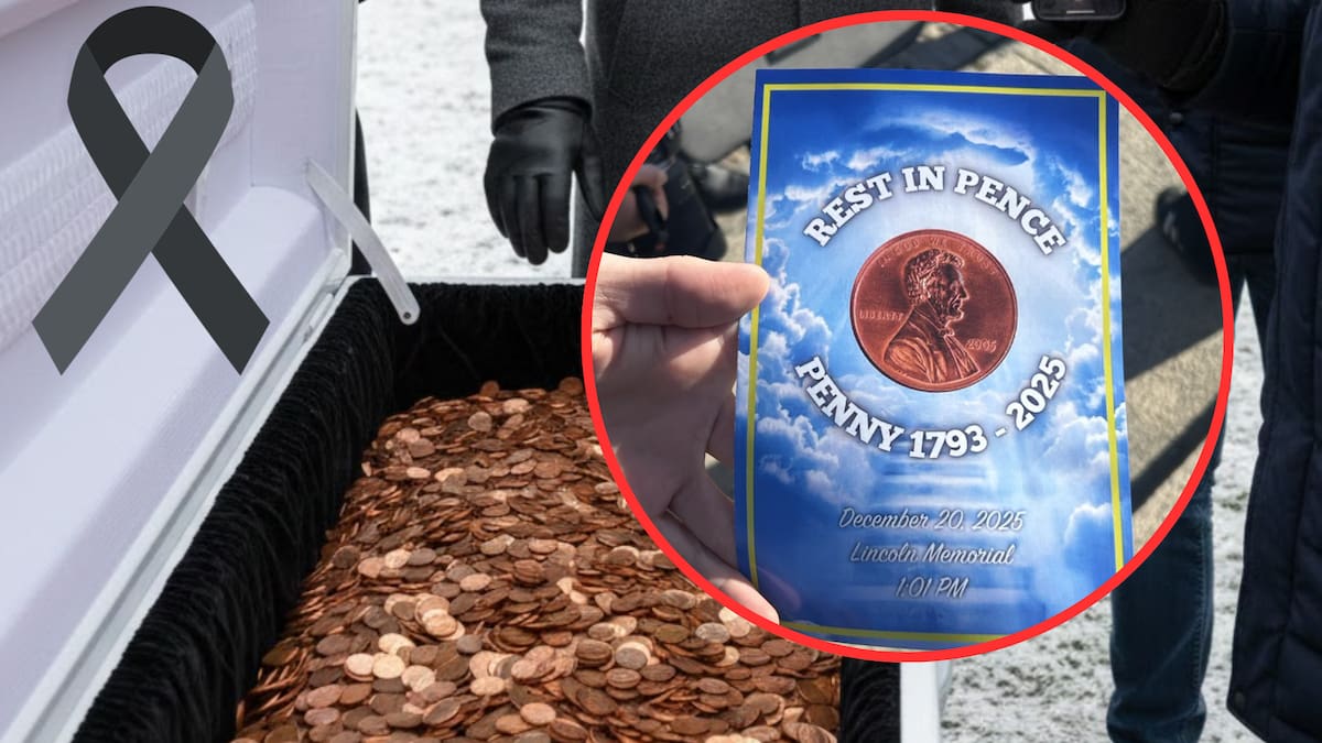 Despiden a la moneda de un centavo, el “penny”, con un funeral frente al Monumento a Lincoln tras su retiro oficial; decenas acudieron vestidos de luto para decir adiós a la pieza metálica, cuya producción fue cancelada por su alto costo