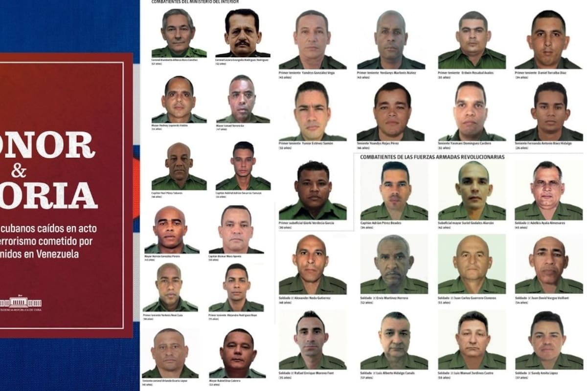 Cuba revela identidades de 32 militares muertos en ataque de Estados Unidos en Venezuela