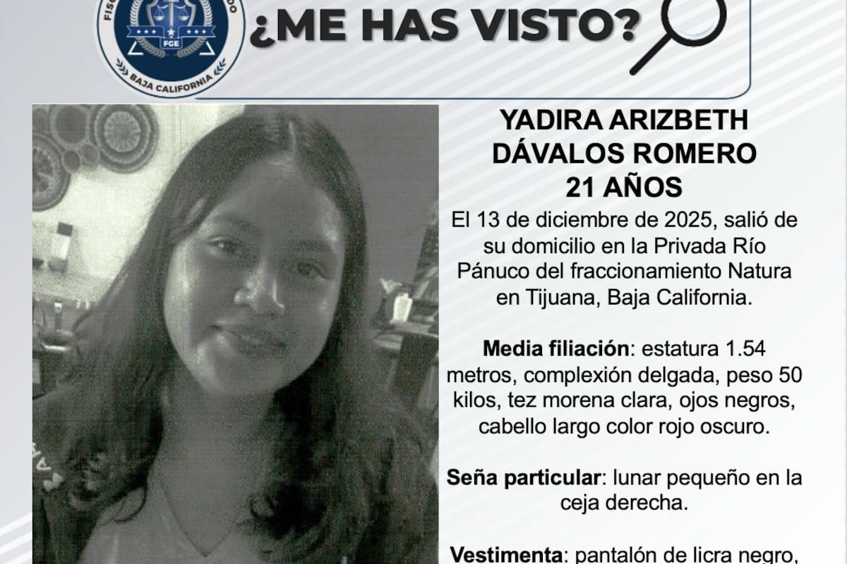 Se busca a Yadira Arizbeth Dávalos Romero de 21 años