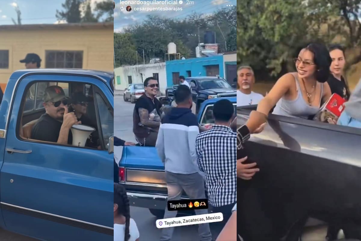 Ángela Aguilar y Nodal reparten juguetes en camionetas por las calles de Zacatecas (VIDEO)