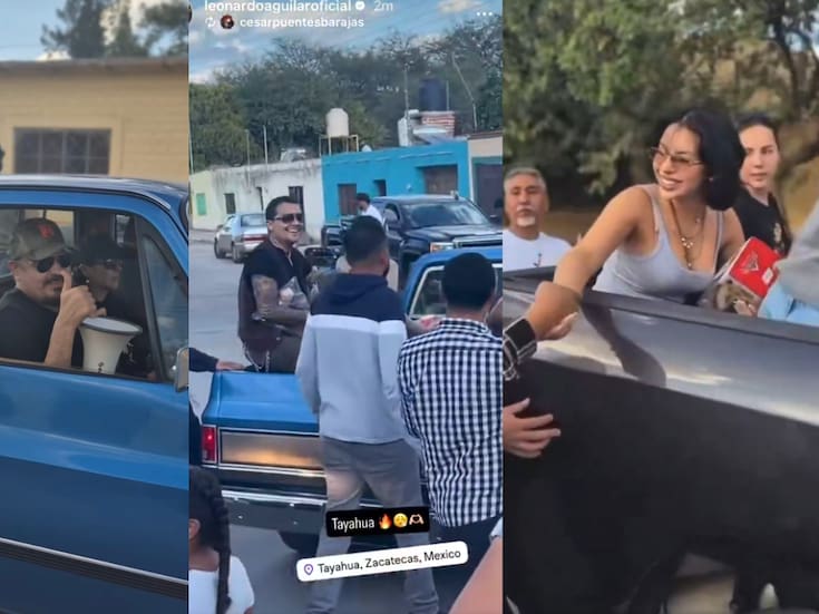 Ángela Aguilar y Nodal reparten juguetes en camionetas por las calles de Zacatecas (VIDEO)