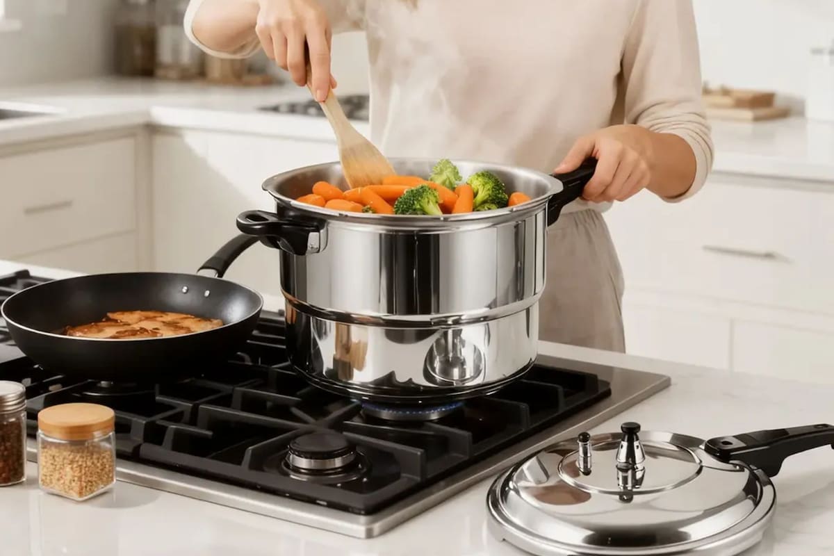 Mercado Libre remata la olla de presión de aluminio MERIMORI a solo $580 pesos con envío gratis y accesorios, ofreciendo una alternativa segura y económica que te ayuda a cocinar rápido y ahorrar gas