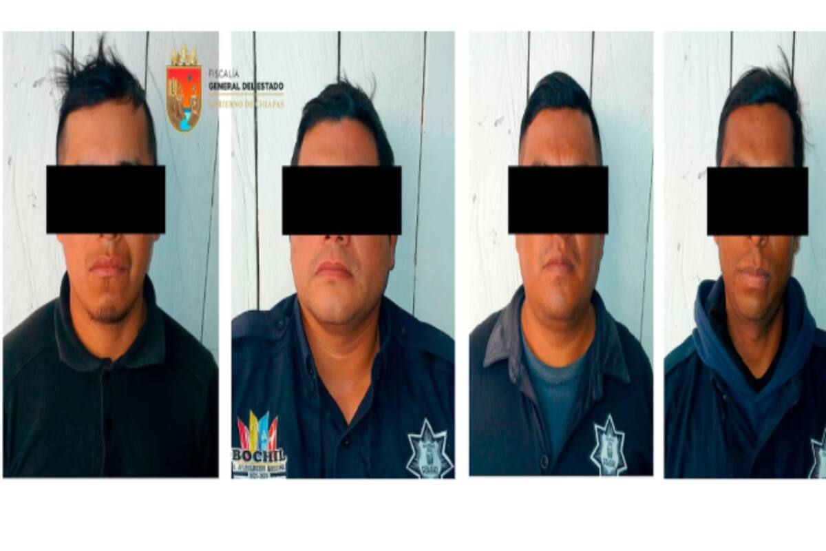Cuatro policías municipales de Chiapas fueron detenidos mientras intentaban robar una caja fuerte utilizando un cincel