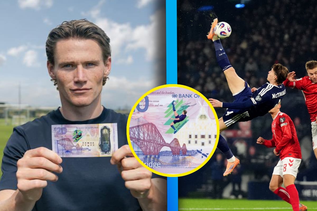 Banco de Escocia lanza billete de 20 libras con la imagen del gol histórico de Scott McTominay