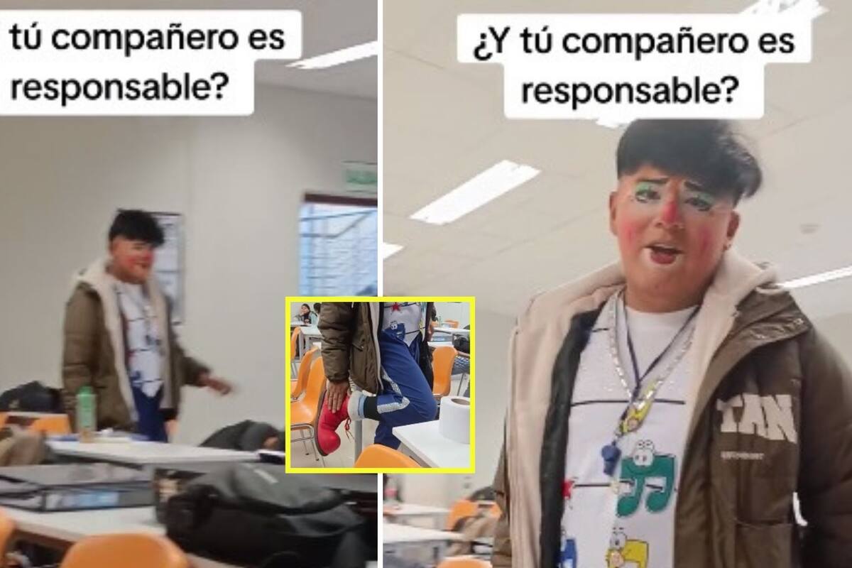 Joven se viraliza tras llegar vestido como payasito a la universidad