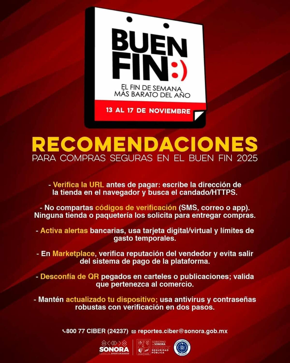 Refuerzan seguridad por el Buen Fin 2025. Recomendaciones.