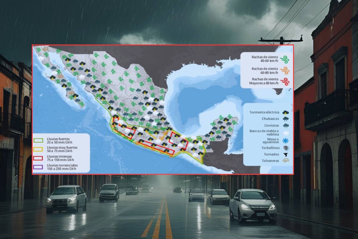 Este jueves el SMN alerta por fuertes lluvias y olas de hasta 5 metros por la tormenta tropical Ivo, así como vientos peligrosos en estos estados