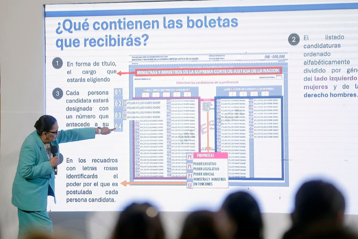 La secretaria de Gobernación (SG), Rosa Icela Rodríguez participa este miércoles durante una conferencia matutina en Palacio Nacional de la Ciudad de México.