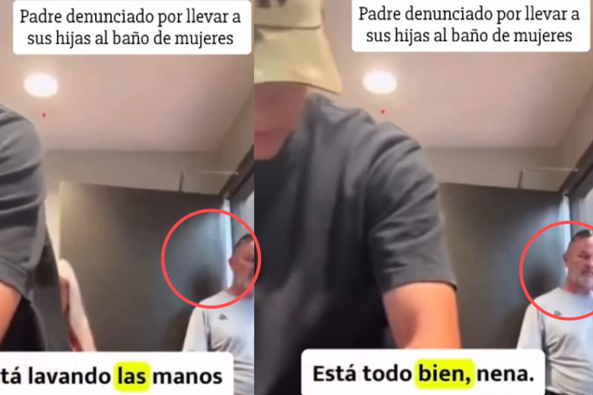 “No puedes usar el baño de mujeres, estoy llamando a la policía”: padre es confrontado por ayudar a sus propias hijas dentro de un baño femenino