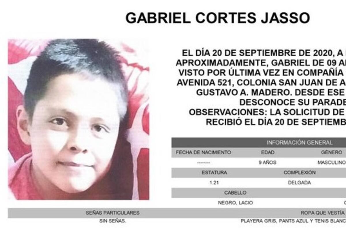 Niño de 9 años de edad, desapareció en compañía de su abuela, en la alcaldía Gustavo A. Madero, de la CDMX y solicitan ayuda para su localización