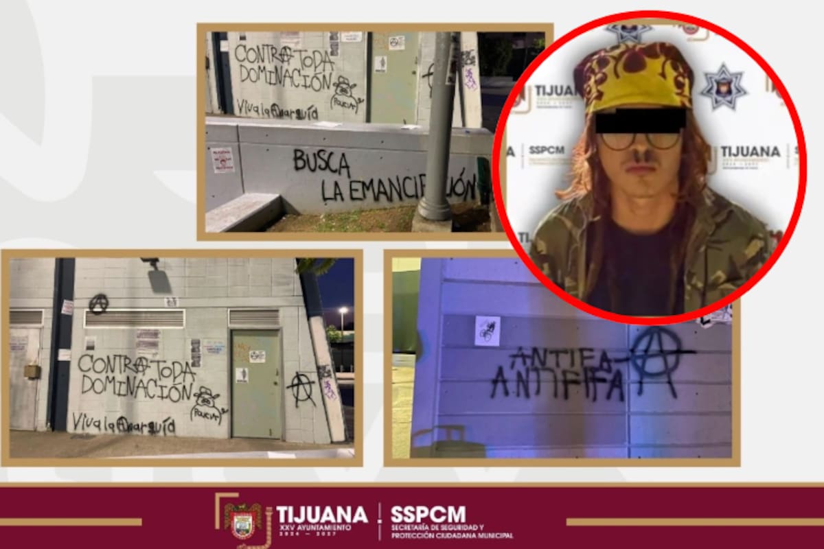 Joven es detenido tras ser sorprendido vandalizando caseta de seguridad en Tijuana