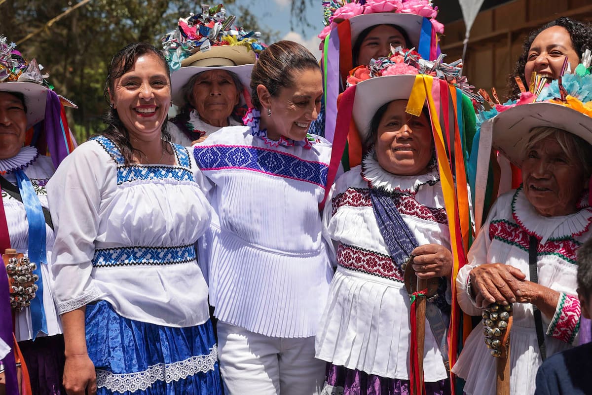 Amealco, Querétaro, México. 3 de agosto 2025. La presidenta constitucional de los Estados Unidos Mexicanos, la Doctora Claudia Sheinbaum Pardo en Asamblea del Fondo de Aportaciones para la Infraestructura Social para Pueblos y Comunidades Indígenas y Afromexicanas (FAISPIAM). Foto: Gabriel Monroy /Presidencia