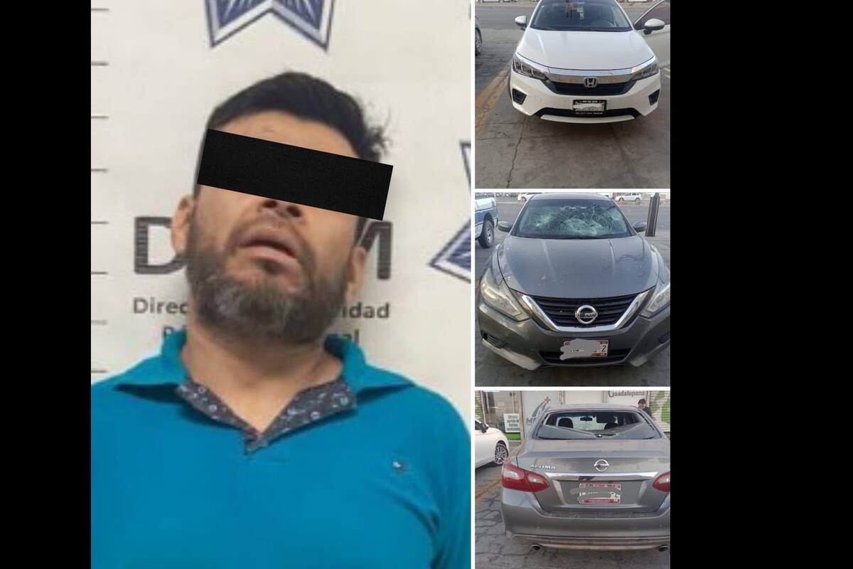 Discuten en el tránsito, golpea a un conductor y daña su vehículo; es detenido