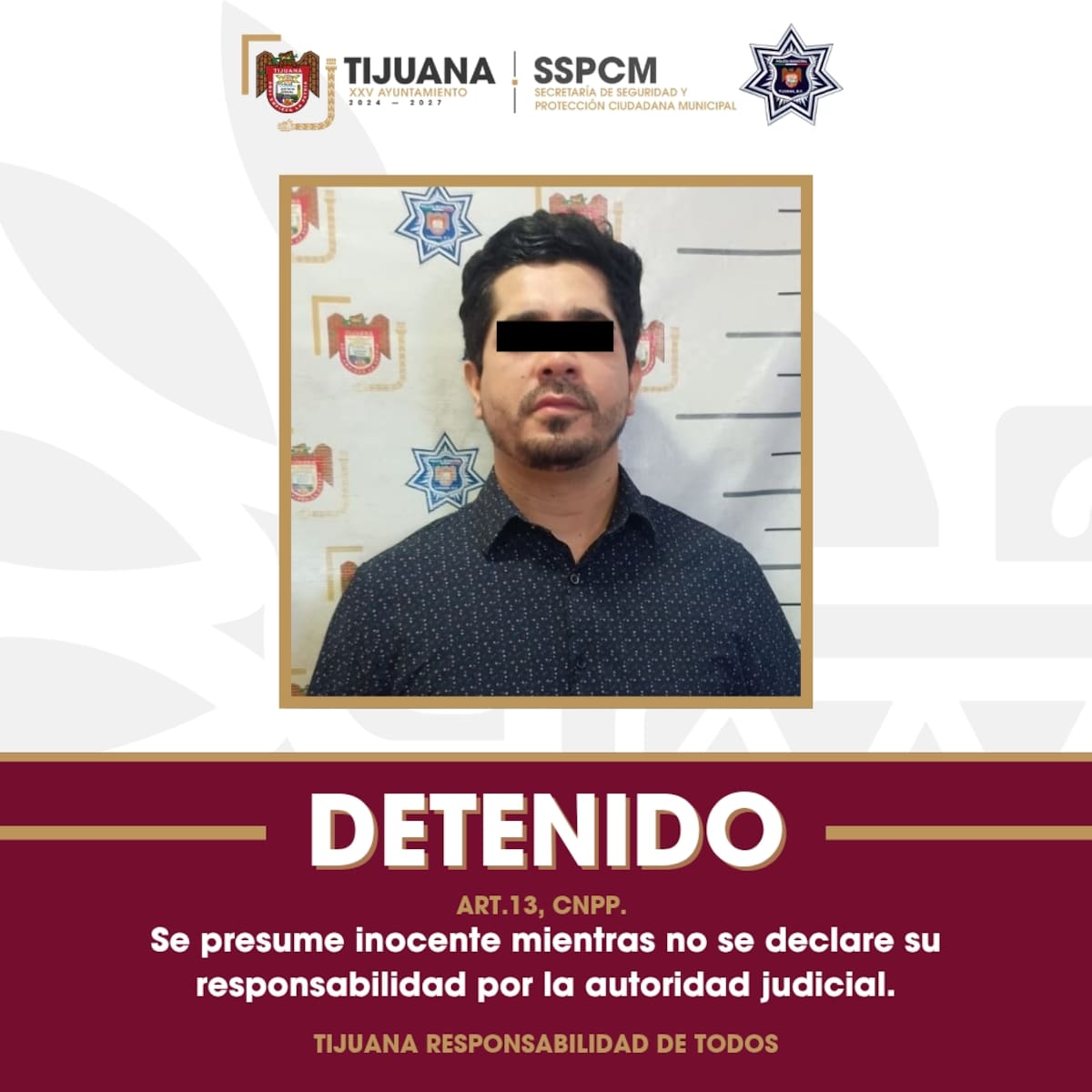 Un hombre de 29 años fue detenido en la colonia Soler, señalado por presuntamente agredir físicamente a su pareja durante una discusión.
Foto: Cortesía.