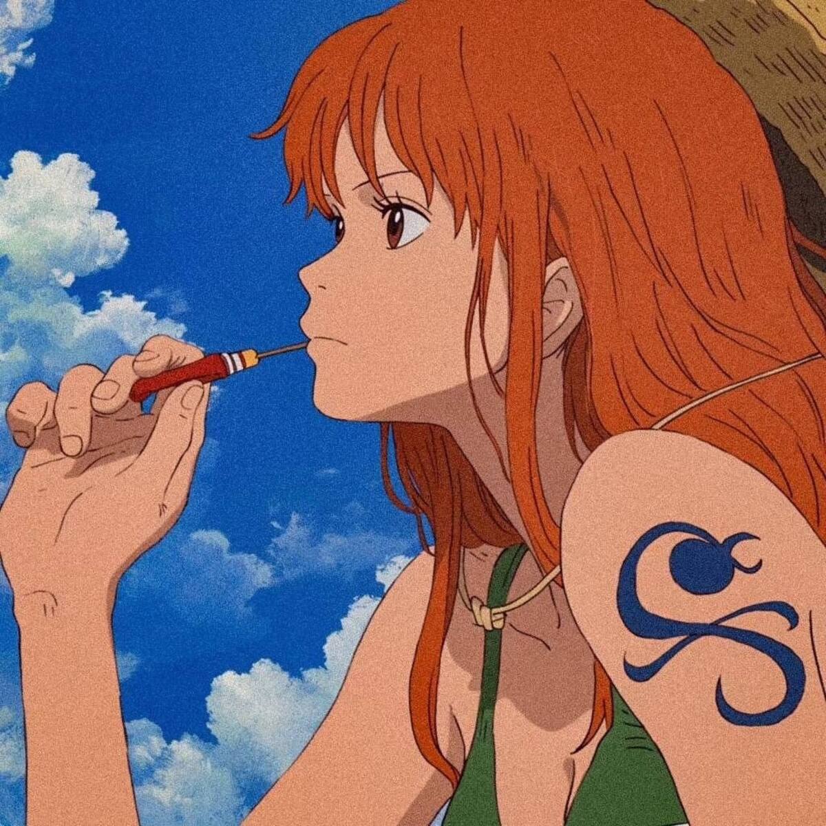 Nami de One Piece como si fuera un personaje de Studios Ghibli según la IA
