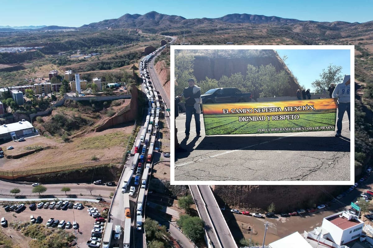 Protesta nacional del campo llega a la frontera con EEUU: Agricultores toman la garita Mariposa en Nogales para exigir apoyos al Gobierno federal