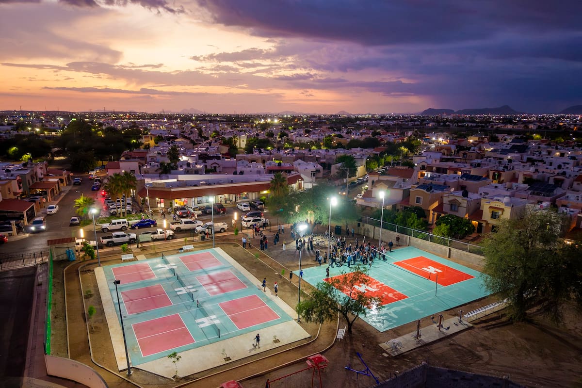 Parque Deportivo Montecarlo estrena cancha de voleibol e iluminación LED tras ganar el Presupuesto Creces en Hermosillo