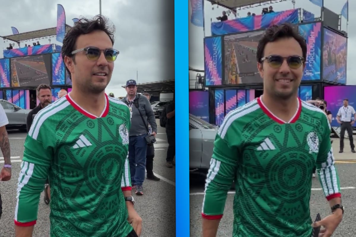 ¡No le importó! Sergio ‘Checo’ Pérez lució la camiseta de México en territorio inglés previo al Gran Premio de Gran Bretaña