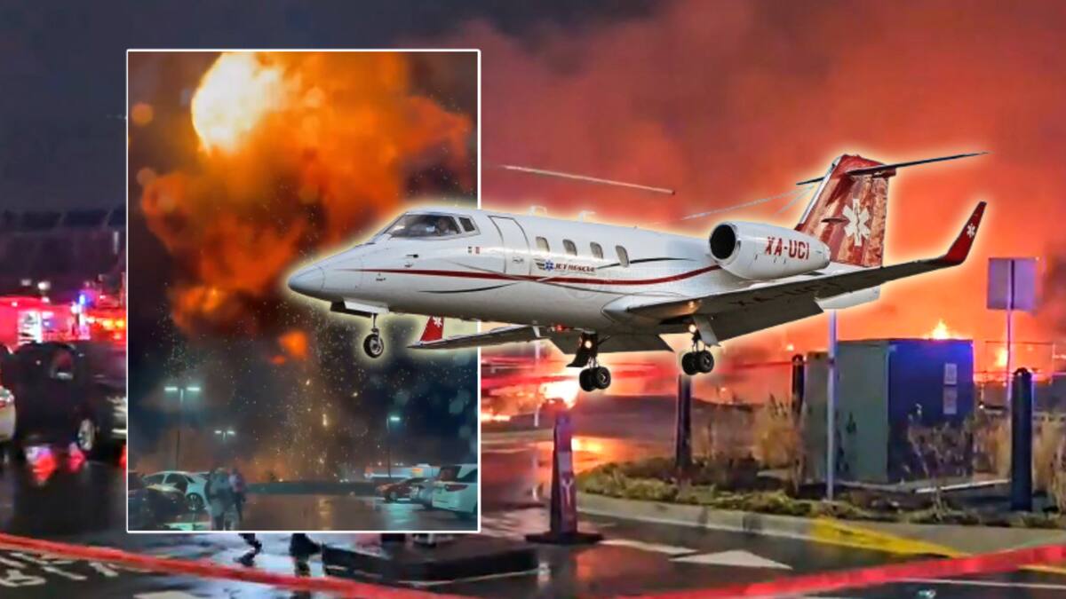 Una ambulancia aérea de Jet Rescue se accidentó en Filadelfia, tenía placas mexicanas. | Captura de video