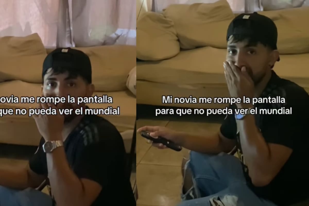 “Hermano, por favor sal de ahí, no te conviene”: mujer destroza la televisión de su novio mientras veía un partido