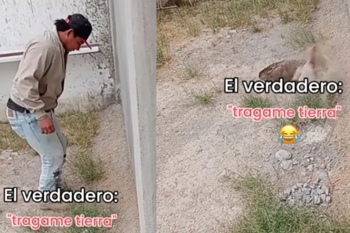 “¡Nadie corre a ayudarlo! Hombre salta en la tierra, se abre un hoyo y cae