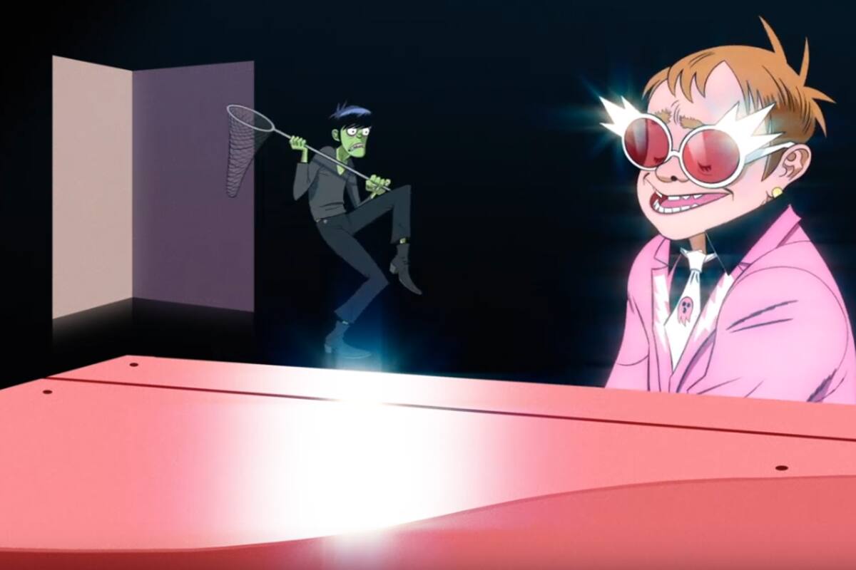 Gorillaz lanza 'The Pink Phantom', un icónico video en colaboración con Elton John y 6LACK