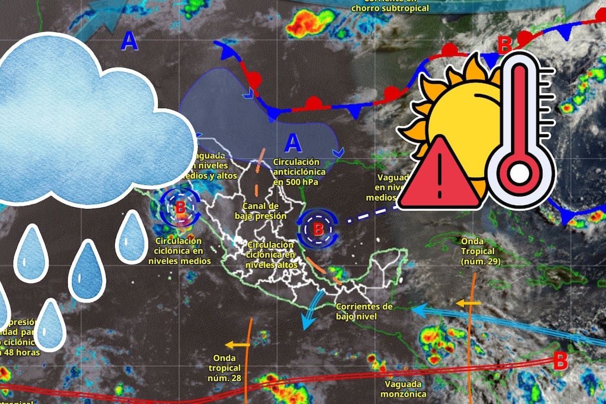 Lluvias intensas y calor extremo: monzón mexicano y ondas tropicales provocarán lluvias en varios estados hoy 18 de agosto