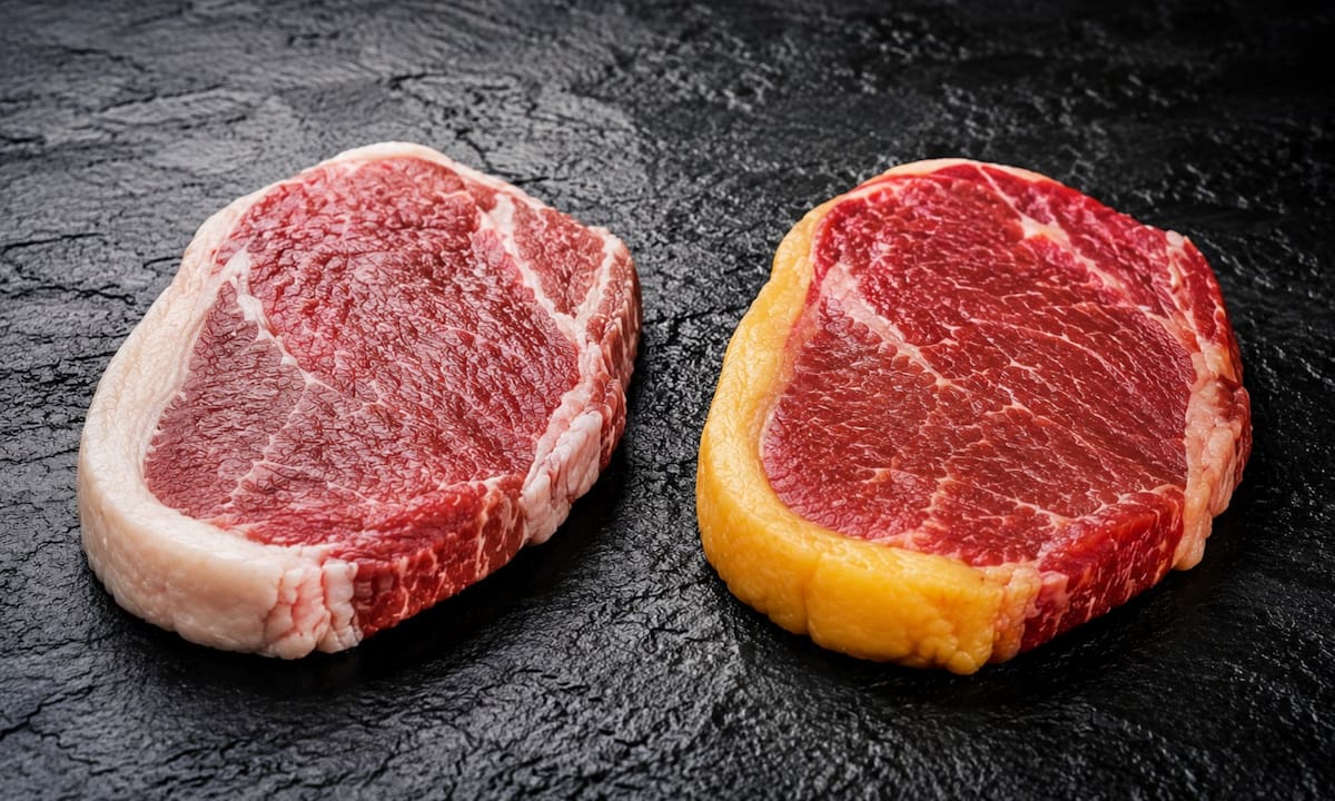 El color blanco o amarillo de la grasa en la carne revela si la res comió grano o pasto sin definir su calidad, por lo que expertos sugieren priorizar el marmoleo parejo según tu técnica de cocción | Pexels, IA