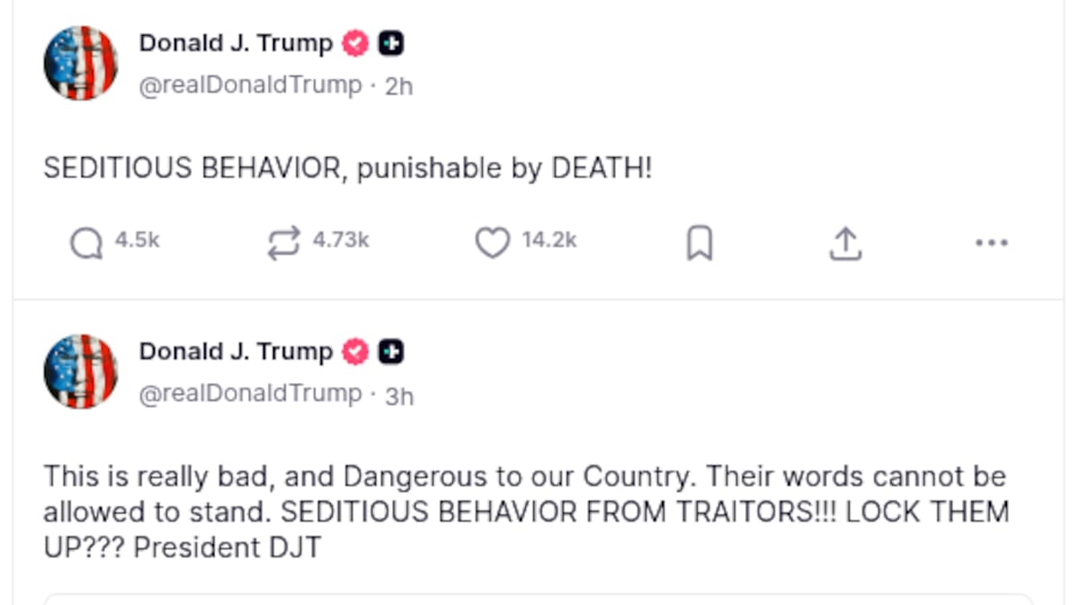 Trump acusa de “sedición” a demócratas y evoca la pena capital. | Captura de pantalla