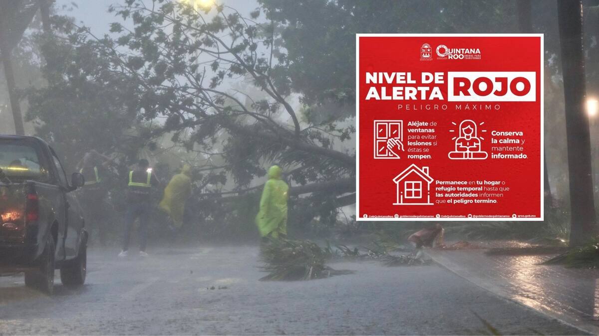 Alerta roja en Quintana Roo por tormenta tropical Helene / fotografías compartidas por la gobernadora Mara Lezama en su cuenta de Facebook