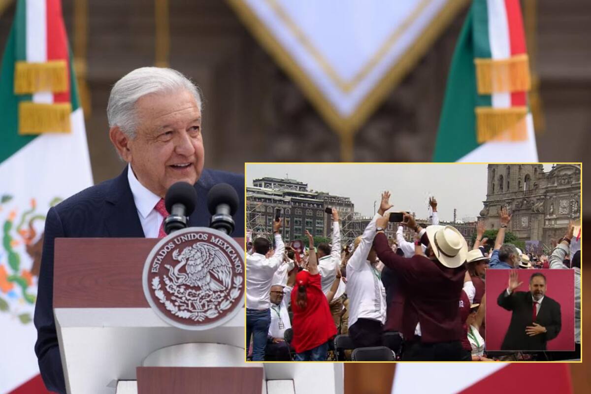 AMLO consulta a mano alzada en el Zócalo elección de jueces, ministros y magistrados por el pueblo