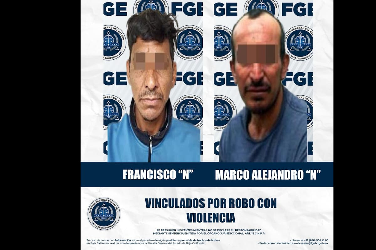 Procesan a dos hombres por robos violentos en Mexicali