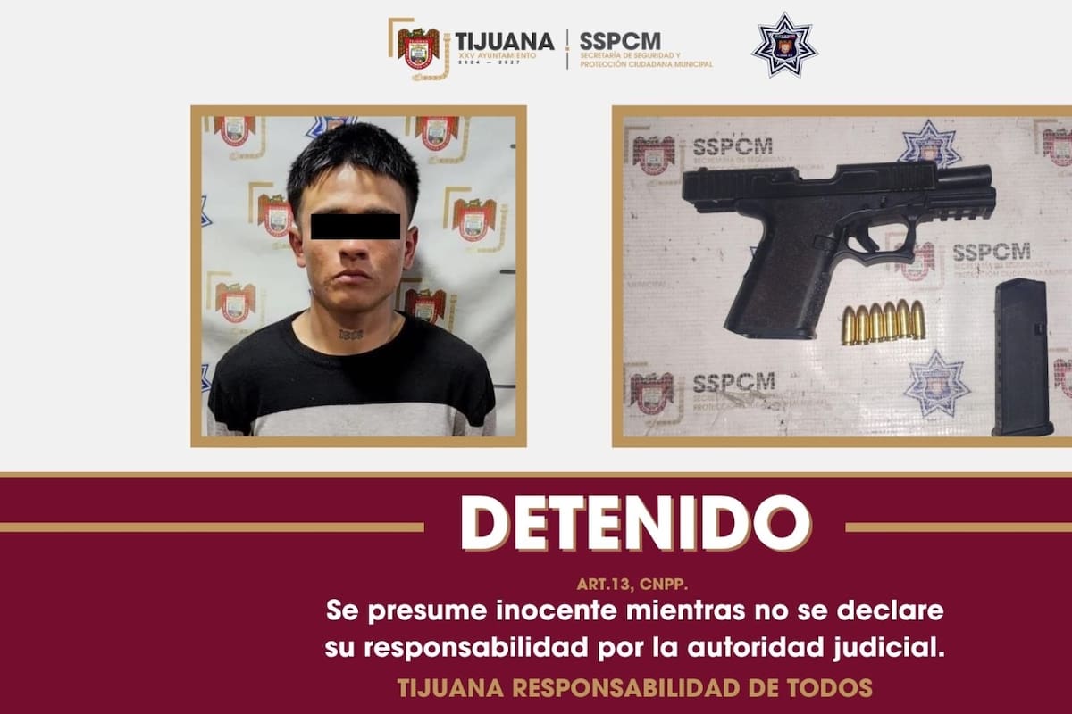 Detienen en Tijuana a hombre armado con orden de aprehensión por homicidio