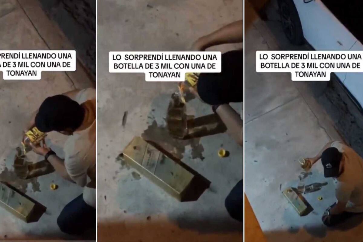 VIDEO: Captan a un hombre llenando botella de más de 2 mil pesos con Tonayán y se hace viral