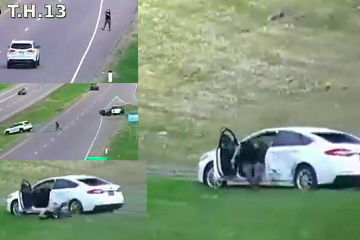 VIDEO: Ladrón armado aterroriza en autopista de EU; muere a disparos por la Policía