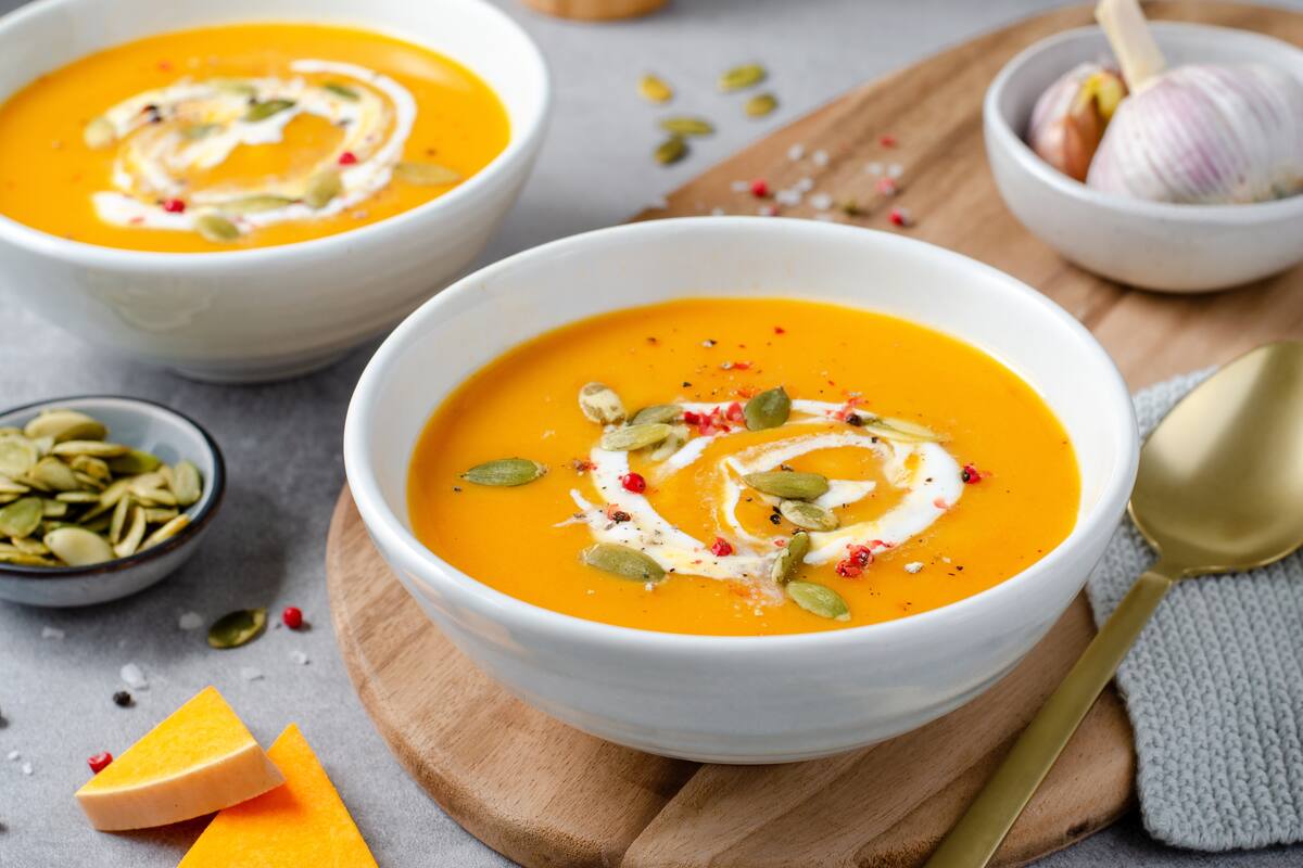 Crema de calabaza y zanahoria