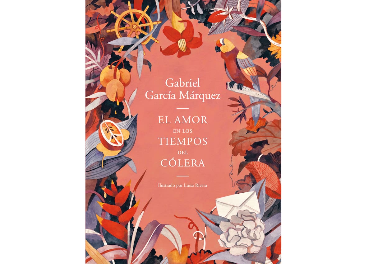 En esta imagen difundida por Penguin Random House, la portada de "El amor en los tiempos del cólera" de Gabriel García Márquez en una edición ilustrada por Luisa Rivera (Penguin Random House vía AP)