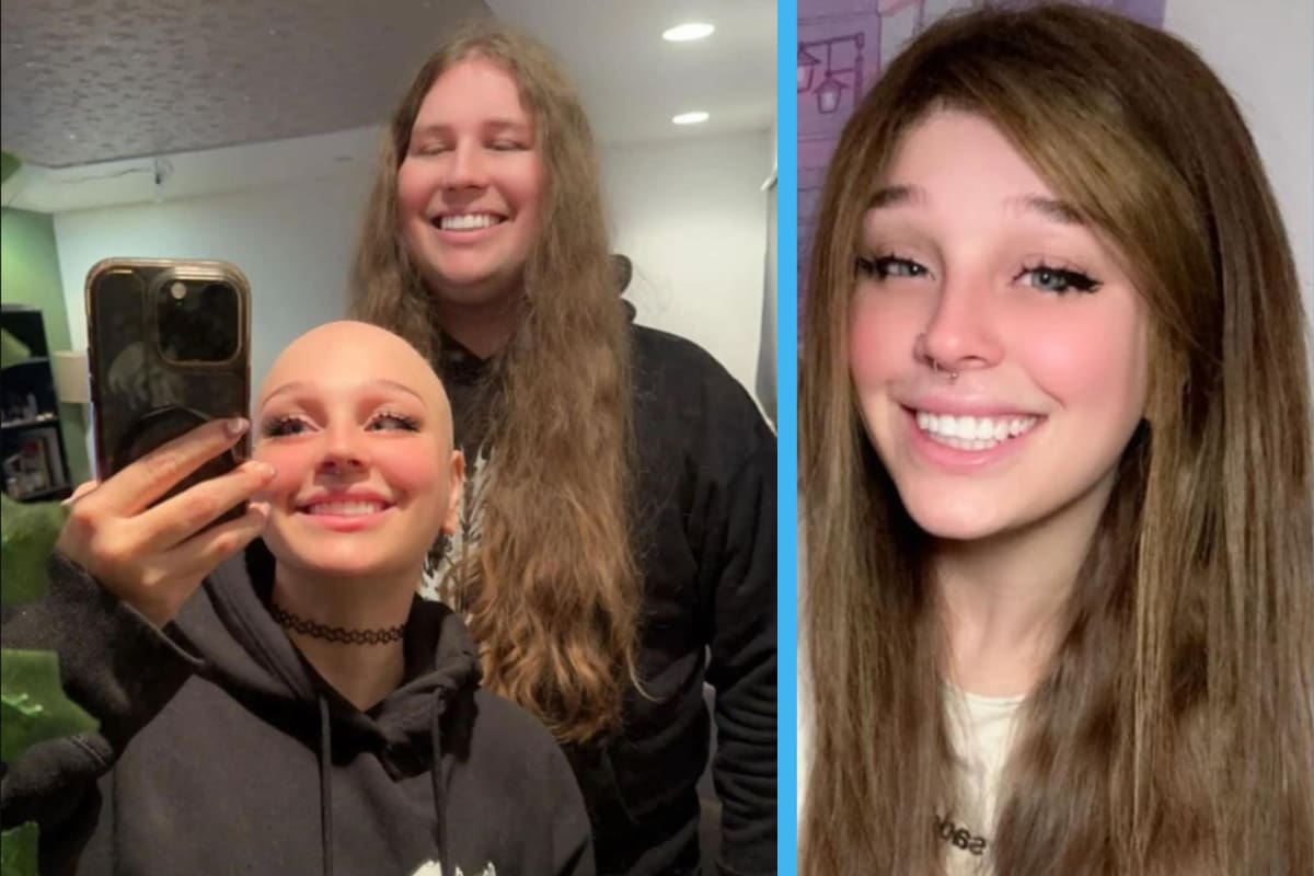 Novio convierte su cabello en una peluca para su pareja con alopecia y emociona a internet