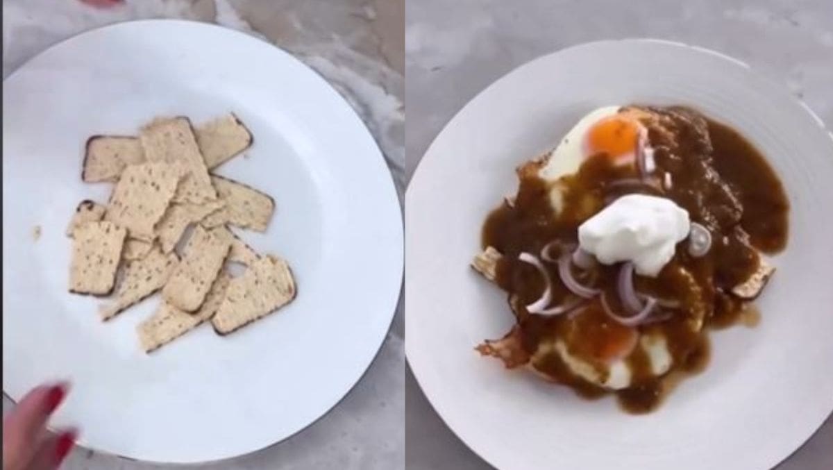 Chilaquiles “fit” de Michelle Salas / TikTok @estilodf
