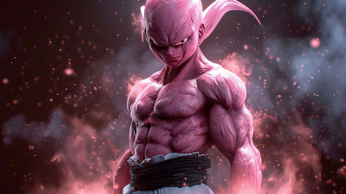 Super-Boo de Dragon Ball según la inteligencia artificial sería muy musculoso.