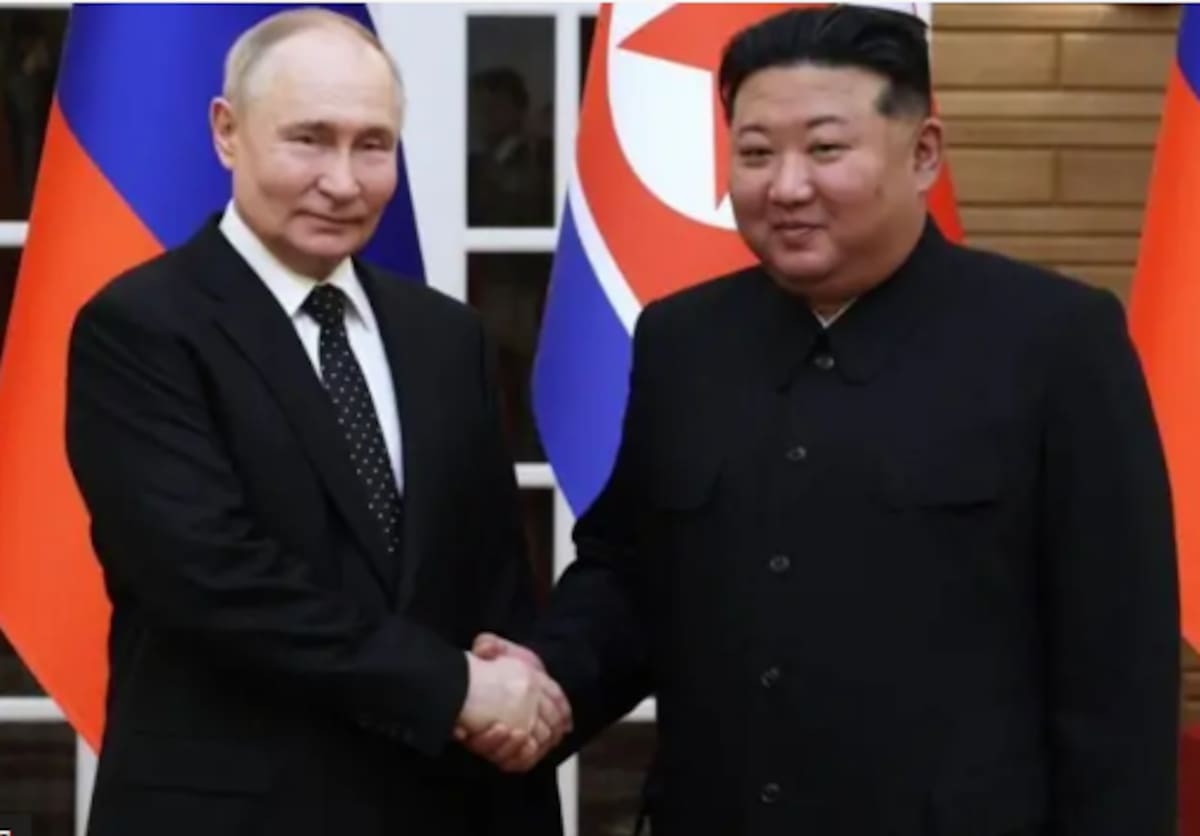 Kim Jong-un y Vladimir Putin sellaron acuerdos de cooperación militar en 2024.