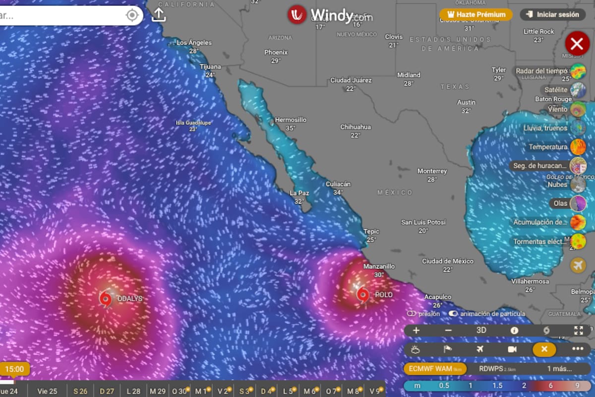 Huracán Polo podría acercarse a Hermosillo a menos de 250 km con fuertes rachas de viento y lluvias