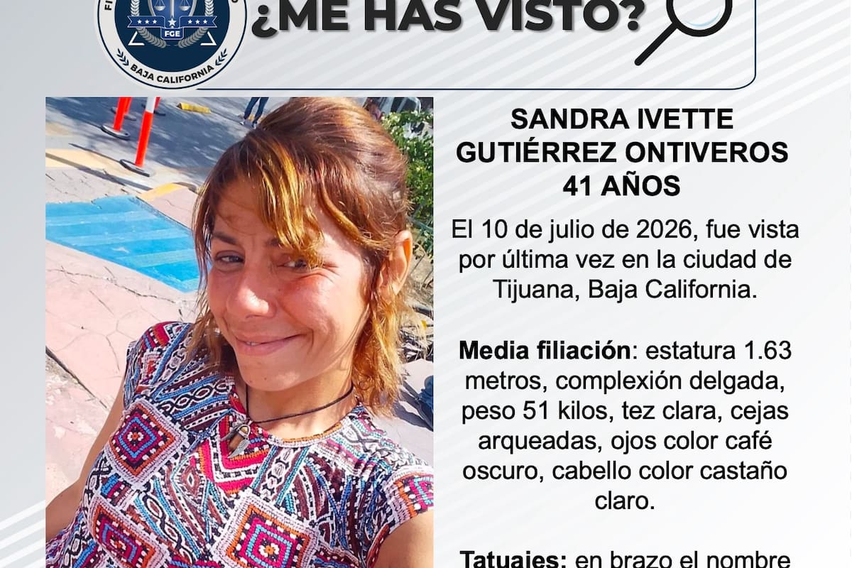 Se busca Sandra Ivette Gutiérrez Ontiveros de 41 años