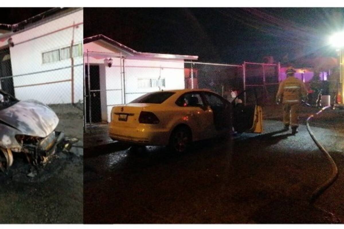 Se le quema auto que rentaba como DiDi