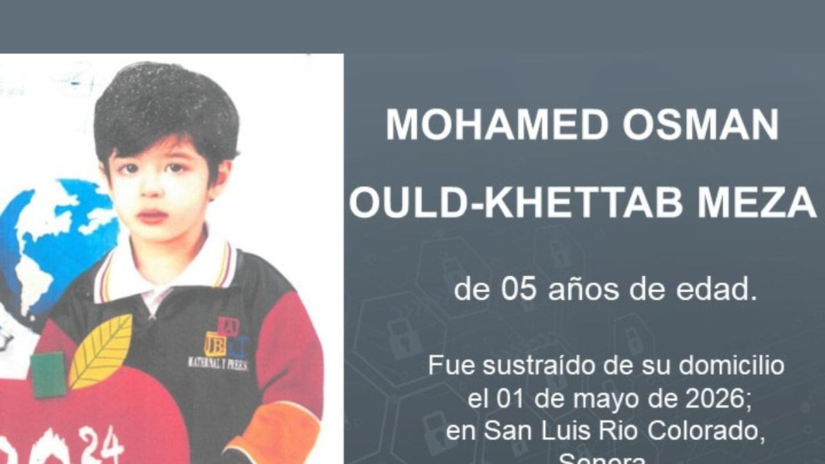 Se activa alerta Amber en Sonora por sustracción de menor de 5 años
