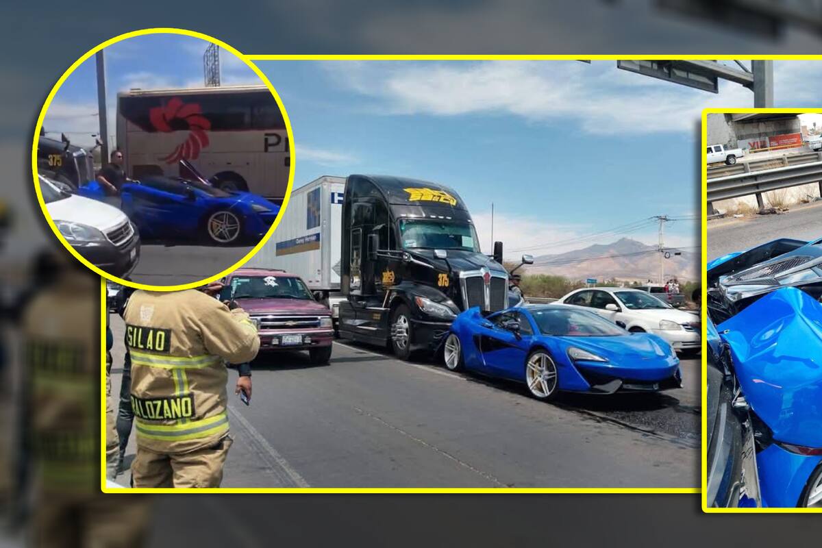 “¿Chocaste a un qué?“: Trailer y deportivo McLaren protagonizan incidente en autopista de Guanajuato y se hace viral en redes sociales