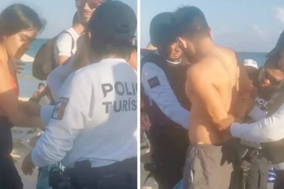 Investigan a dos policías tras arresto de turistas en playa de Quintana Roo