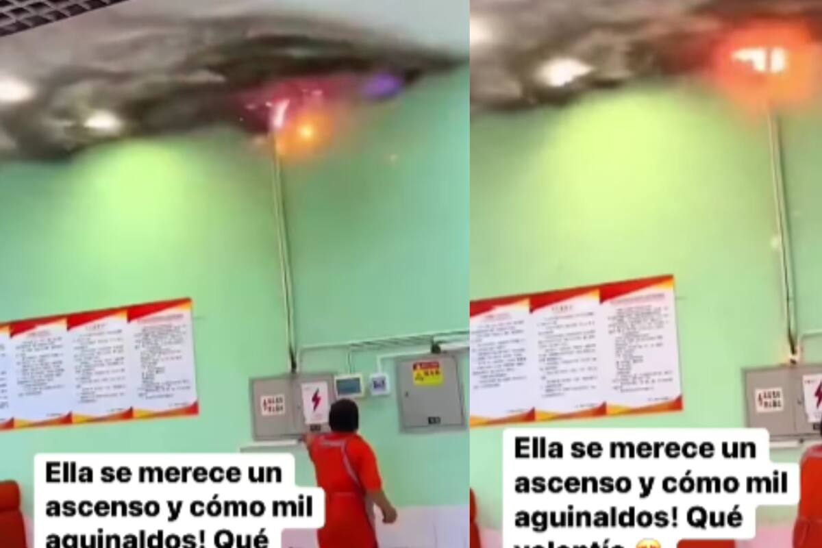 Trabajador de restaurante se vuelve viral al atender un corto circuito en el establecimiento sin siquiera asustarse